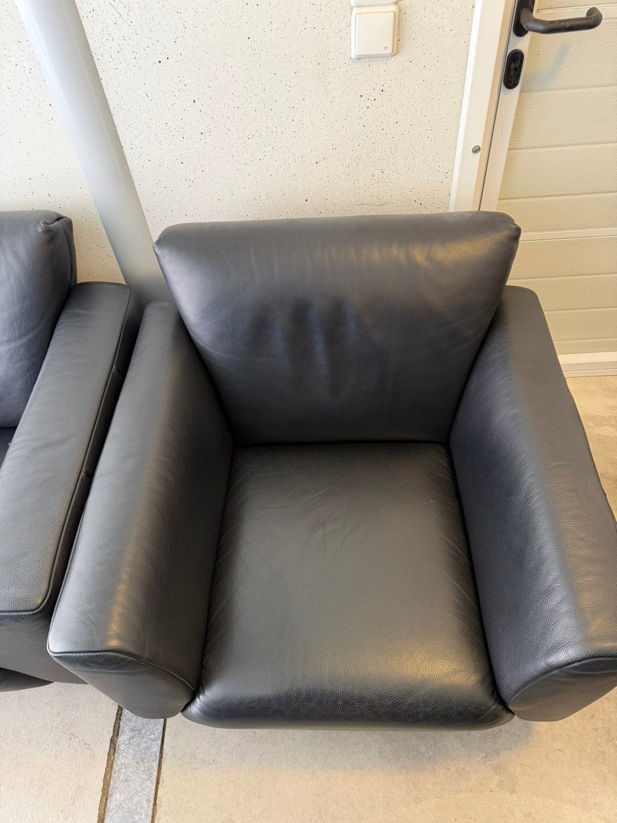 Rolf benz 250 leder stoel met leder ban, Ophalen, Zo goed als nieuw, 75 tot 100 cm