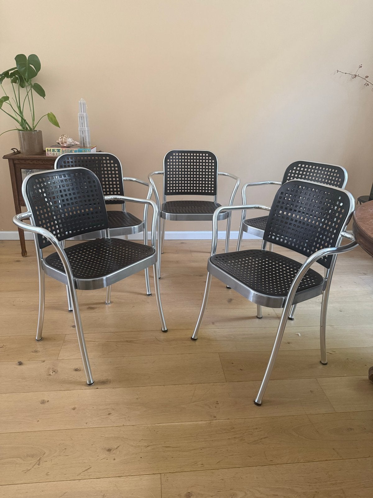 DePadova Silver designstoelen - Vico Magistretti- set van 5, Ophalen, Gebruikt, Zwart, Vier