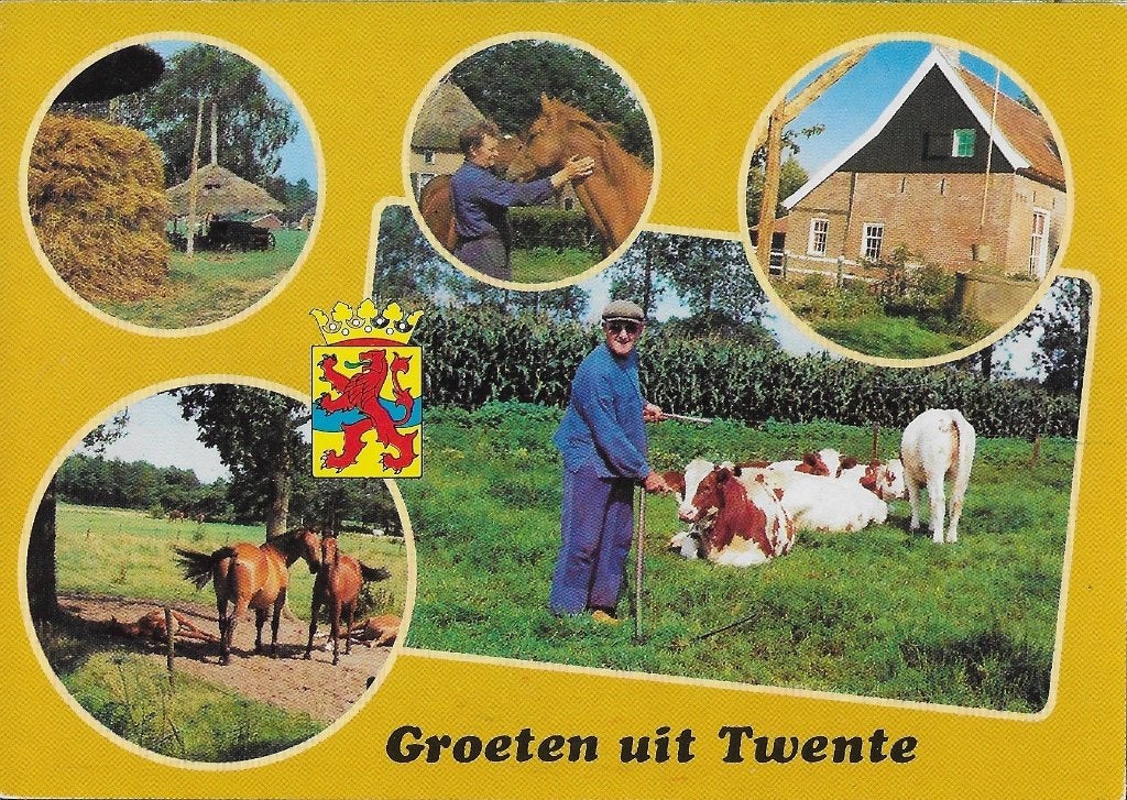 Ch271 ongelopen ansichtkaart groeten uit twente, Ophalen of Verzenden, 1960 tot 1980, Gelopen, Overijssel