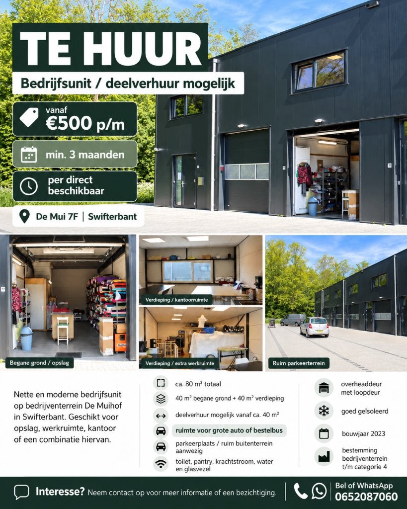 Bedrijfsruimte opslag te huur, Zakelijke goederen, 80 m², Huur, Bedrijfsruimte