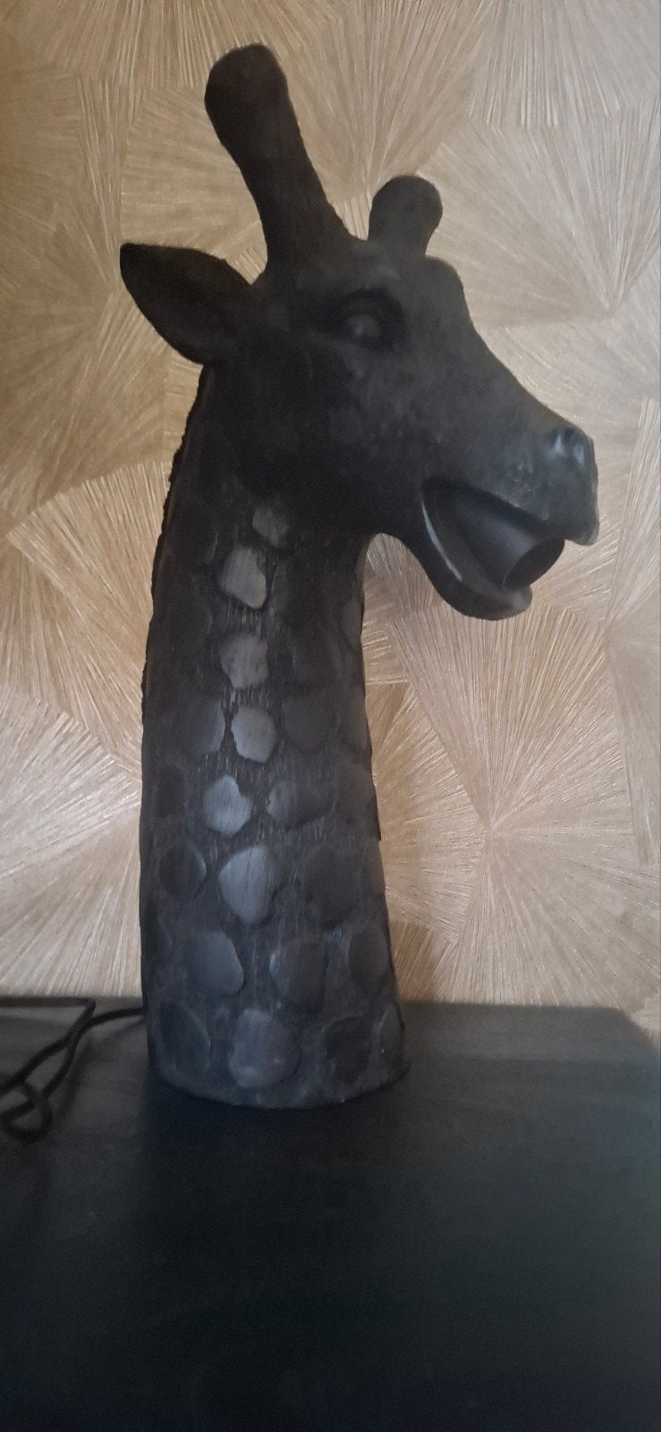 Giraffe lamp zwart 55cm hoog, Zwart, Ophalen