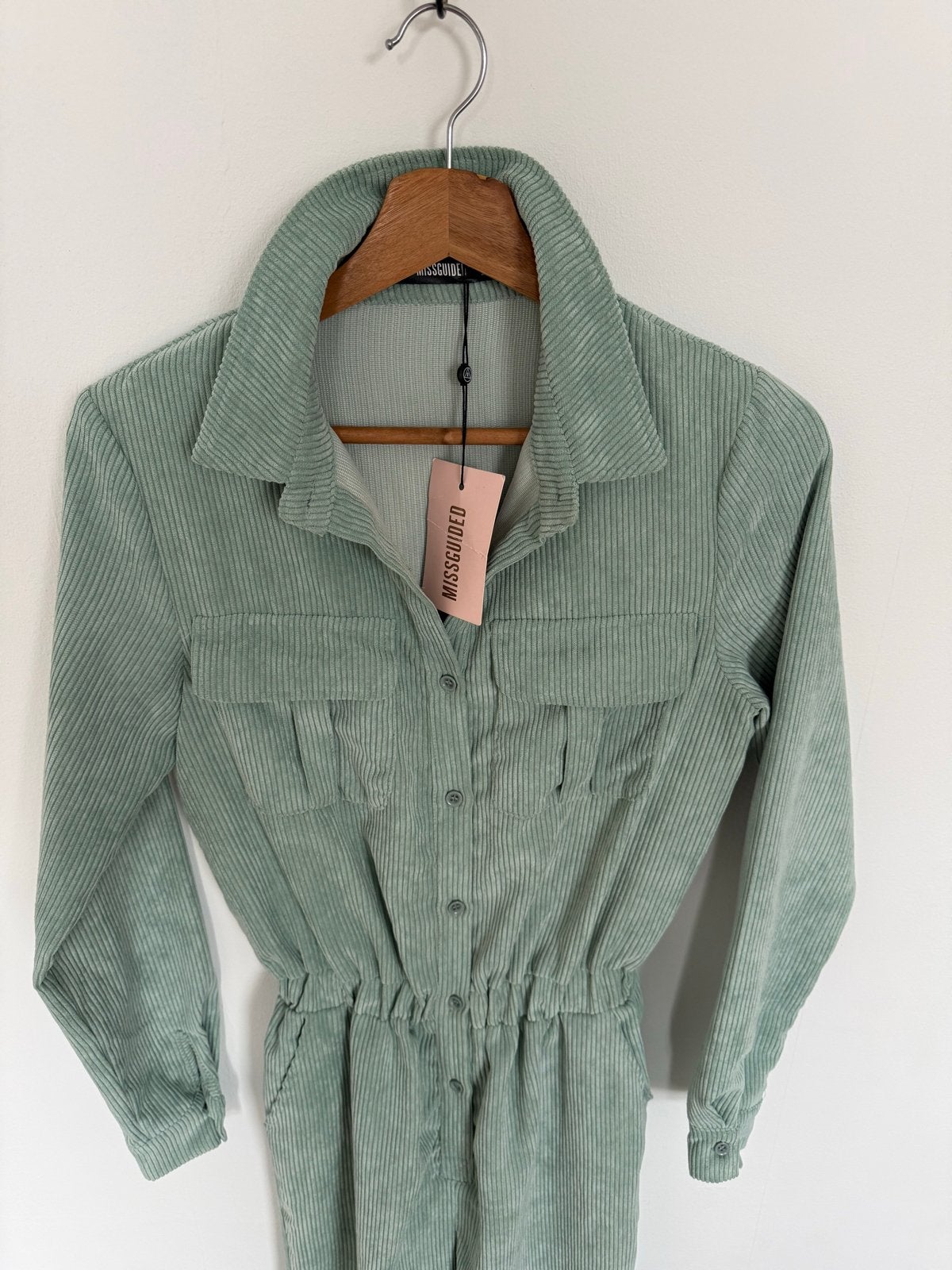 Nieuwe Missguided Jumpsuit Ribfluweel Mintgroen Maat XS, Kleding | Dames, Ophalen of Verzenden, Nieuw, Maat 34 (XS) of kleiner