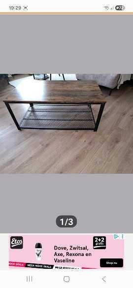 Salontafel industrieel design met opbergruimte, Ophalen of Verzenden