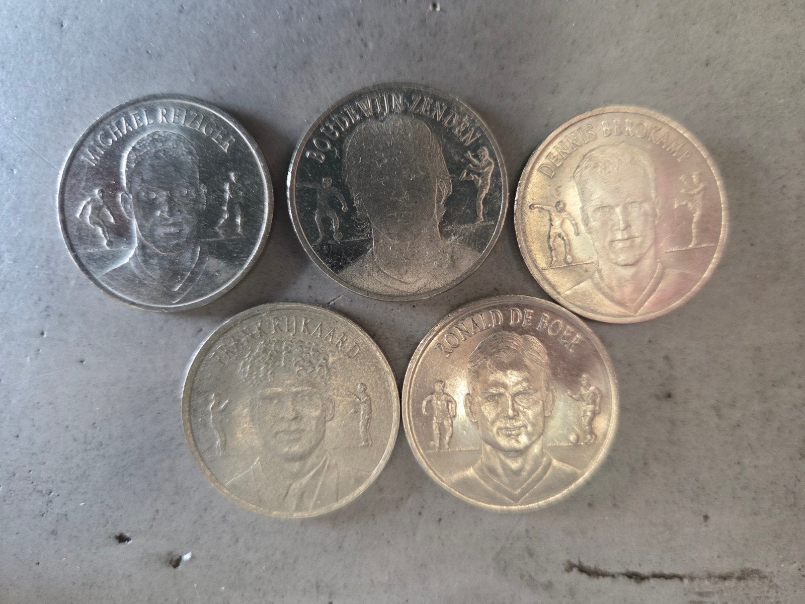 Oranje 2000 KNVB munten set - 5 verschillende spelers, Ophalen, Koningin Beatrix, Overige waardes, Setje