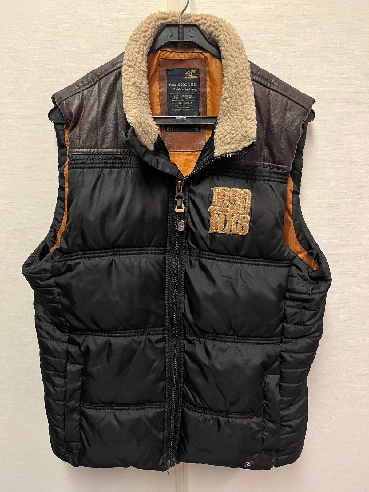 No Excess Bodywarmer - Zwart/Bruin - Maat L, Ophalen of Verzenden, Zo goed als nieuw, Maat 52/54 (L), Zwart