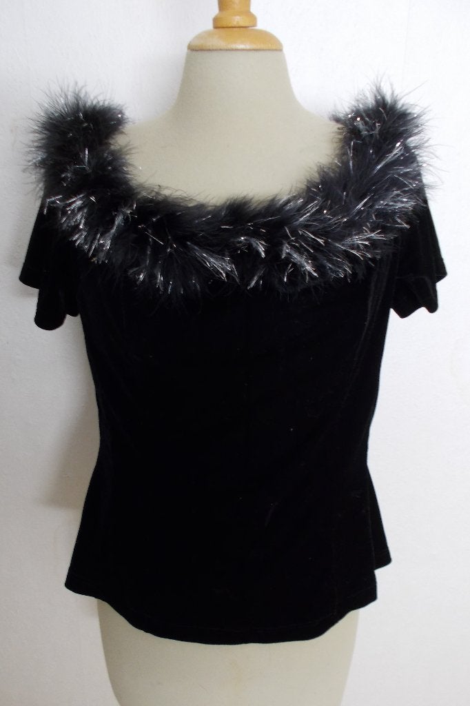 Aparte zwarte fluwelen gala top van Vera Mont (evening) 42, Kleding | Dames, Gelegenheidskleding, Overige typen, Verzenden, Zwart