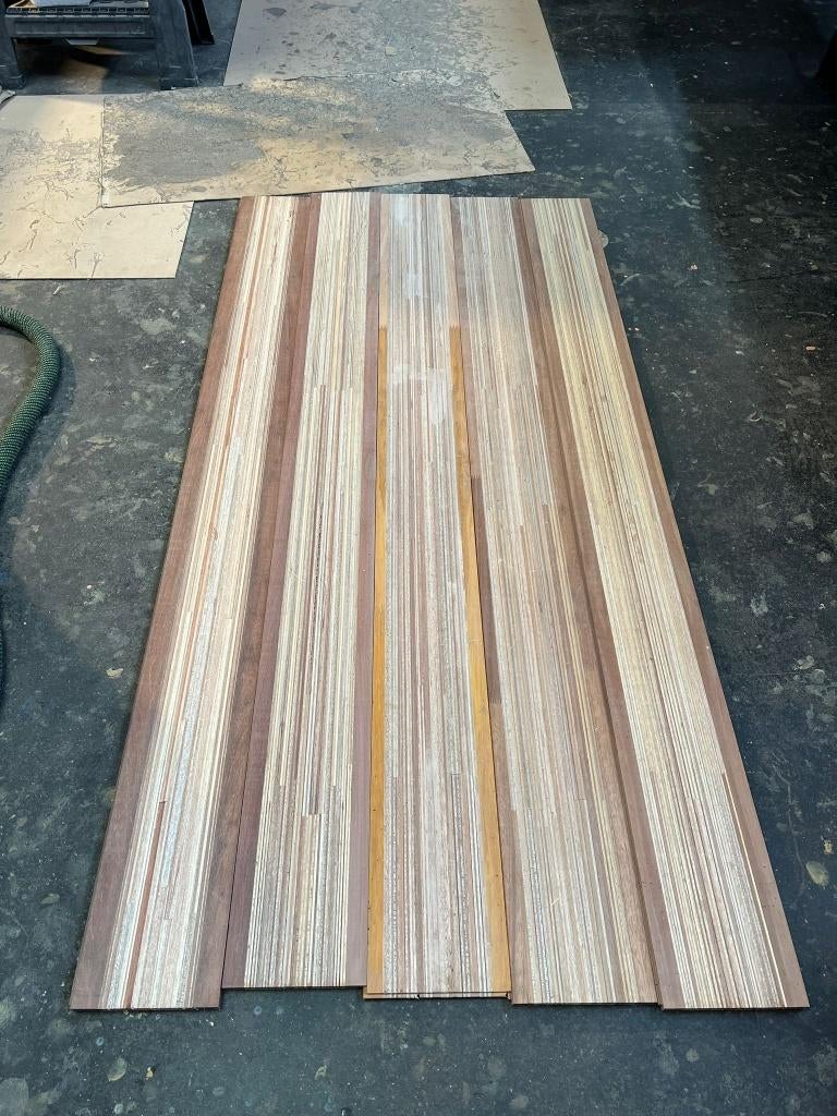 Unieke massief houten vloerdelen – Meranti, Doe-het-zelf en Verbouw, Hout en Planken, Ophalen, Nieuw, Plank, 50 mm of meer