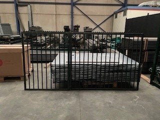 dubbele poort, asymetrisch, Ophalen, Staal, 100 tot 150 cm, Nieuw