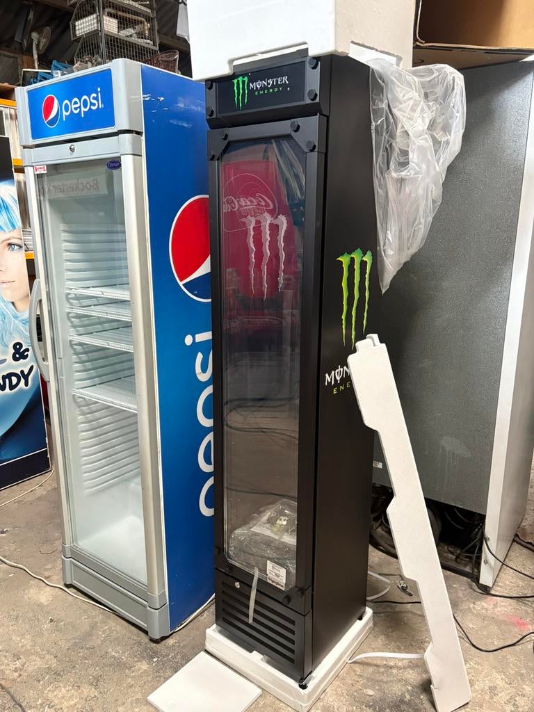 Salitos coca cola monster heineken bier glasdeur koelkast, Ophalen, Zonder vriesvak, 200 liter of meer, 60 cm of meer