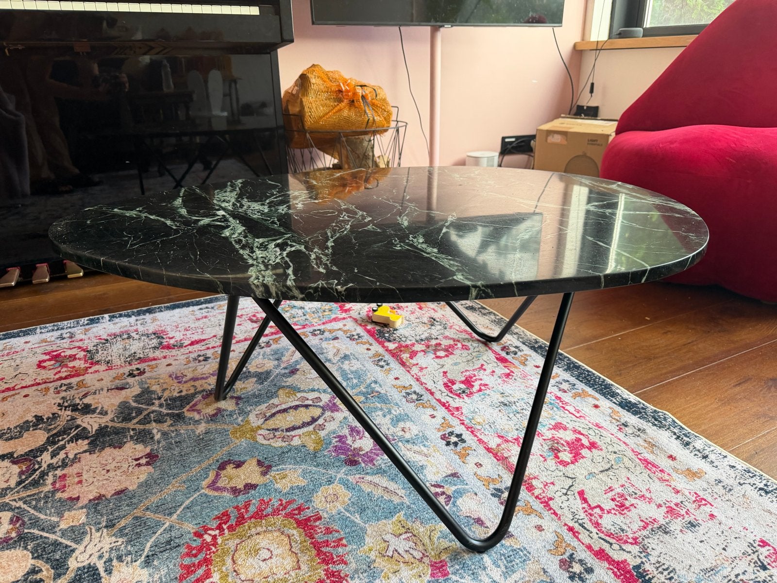 Salontafel Richard Furnified groen/zwart 100x80cm, Huis en Inrichting, Tafels | Salontafels, Ophalen, Gebruikt, 50 tot 100 cm