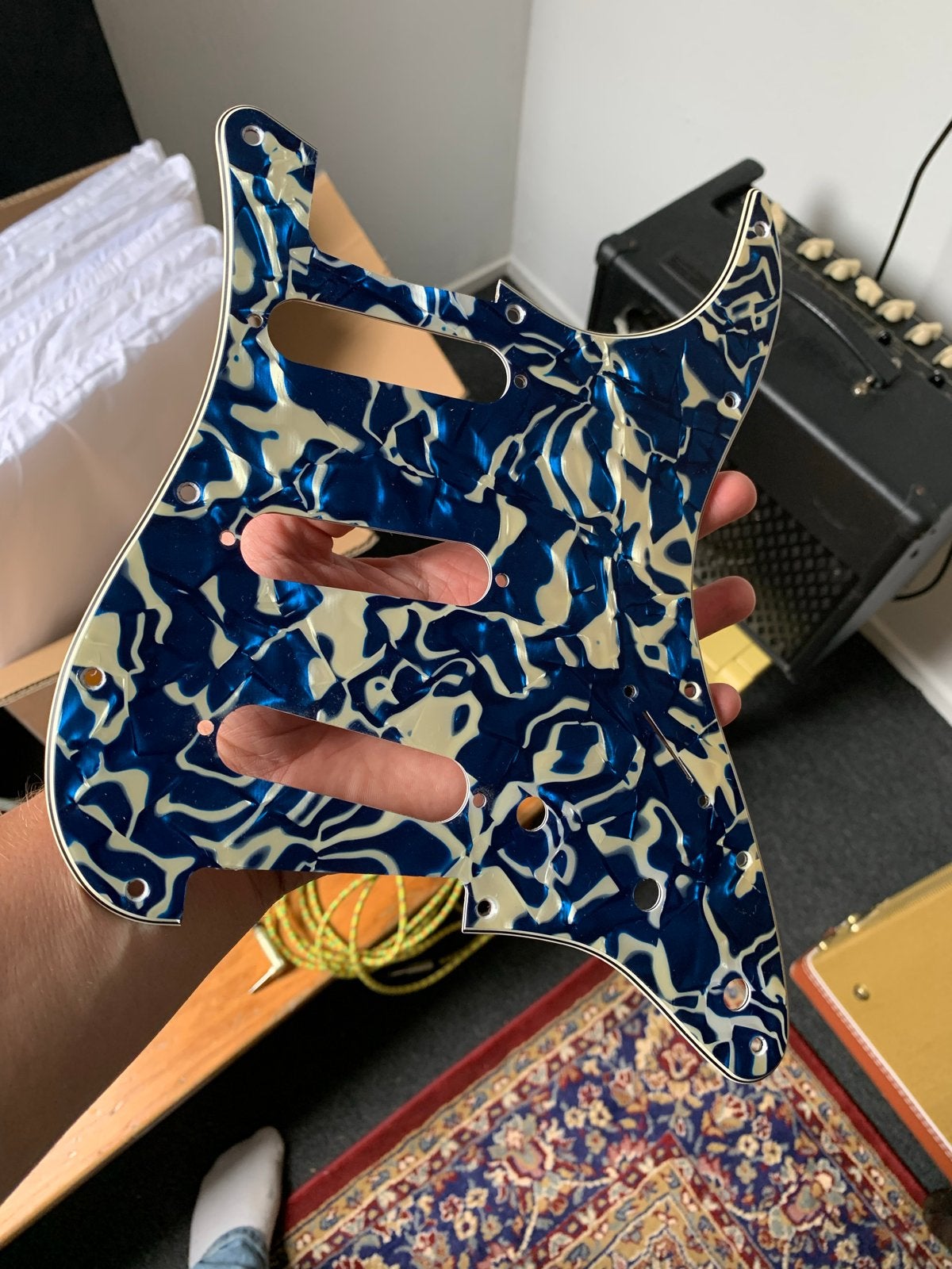 Fender Stratocaster slagplaat - Blauw Parelmoer, Ophalen of Verzenden, Zo goed als nieuw, Elektrische gitaar