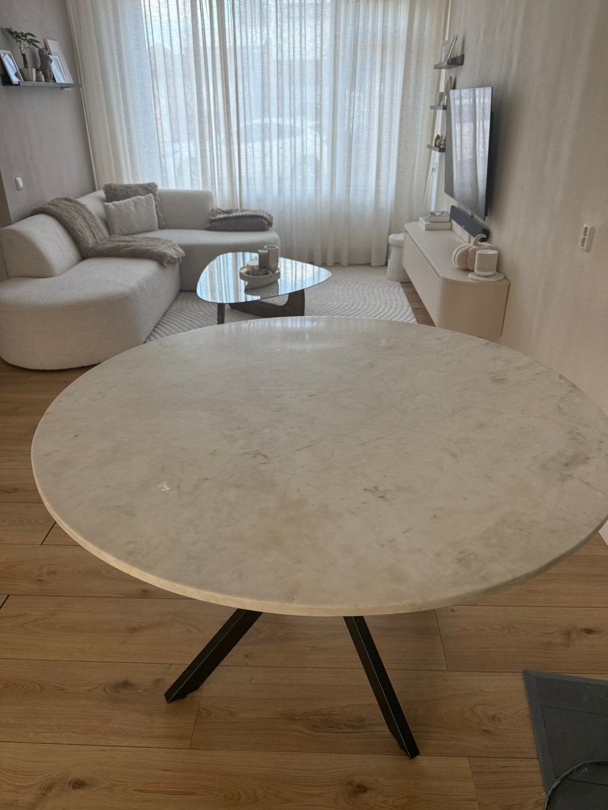 Prachtige  marmere tafel, Ophalen, Overige materialen, Gebruikt, 100 tot 150 cm