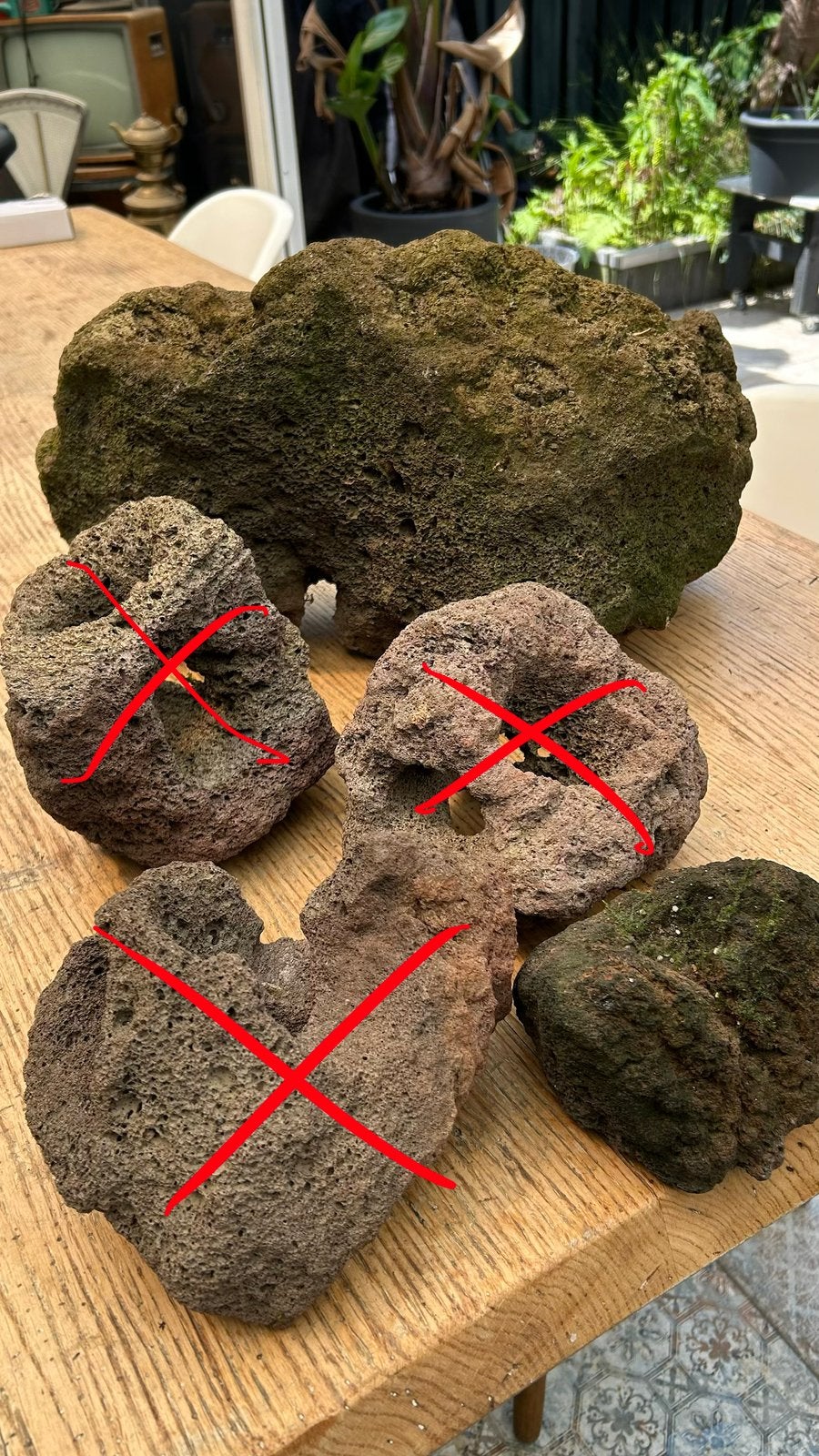 Aquarium lava stenen hardscape, Ophalen, Zo goed als nieuw, Leeg aquarium