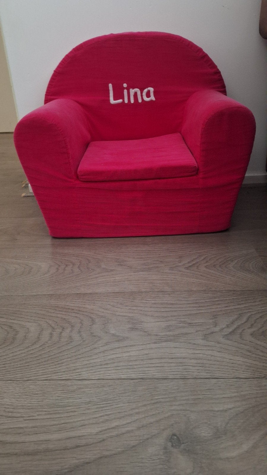 Zachte roze kinderfauteuil 'Lina', Ophalen of Verzenden, Zo goed als nieuw, Overige typen