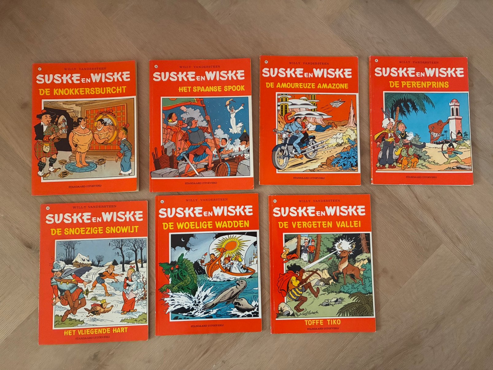 7 Suske en Wiske stripboeken tussen nr 127 en nr. 191, Meerdere stripboeken, Ophalen, Gelezen, Willy Vandersteen
