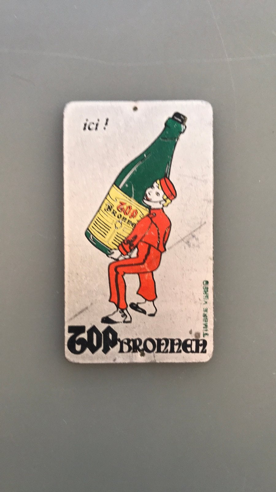 Top Bronnen oud deurpostje, Ophalen of Verzenden, Gebruikt, Reclamebord