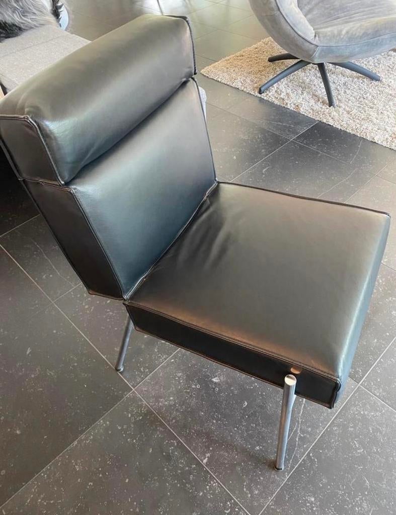Design on Stock Masq stoelen (2x) - Zwart leder, Huis en Inrichting, Stoelen, Zo goed als nieuw, Twee, Leer, Zwart, Ophalen