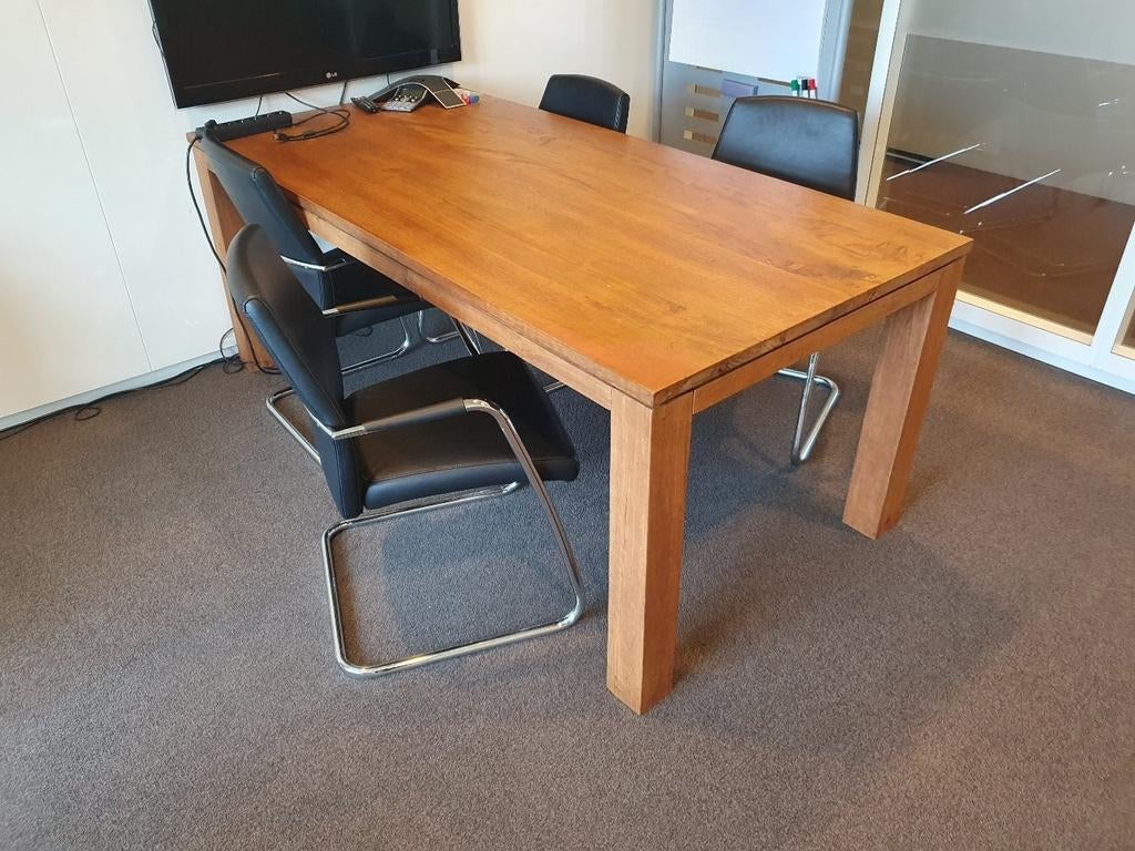 Massief houten tafel 200x93, Huis en Inrichting, Tafels | Eettafels, Ophalen, 200 cm of meer, 50 tot 100 cm, Zo goed als nieuw
