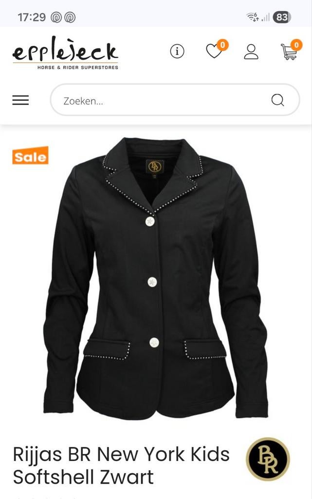 Wedstrijdjasje BR, maat 164, Ophalen of Verzenden, Zo goed als nieuw, Dressuur, Bovenkleding