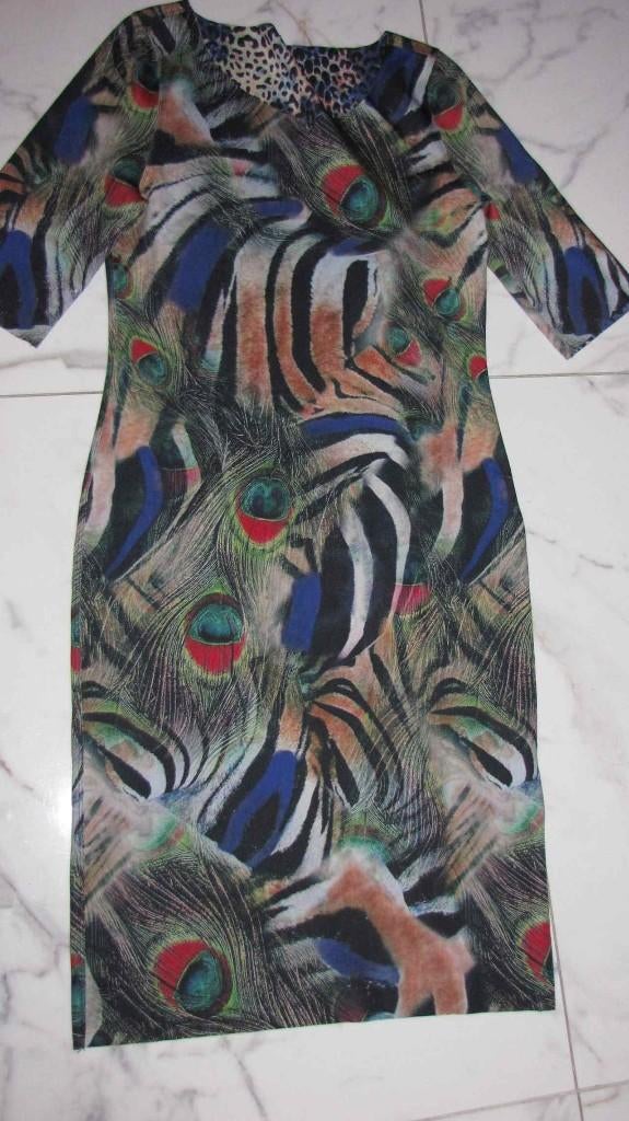 36 LIZZY & CO veren jurk en blauw, Kleding | Dames, Jurken, Blauw, Ophalen of Verzenden, Zo goed als nieuw, Knielengte