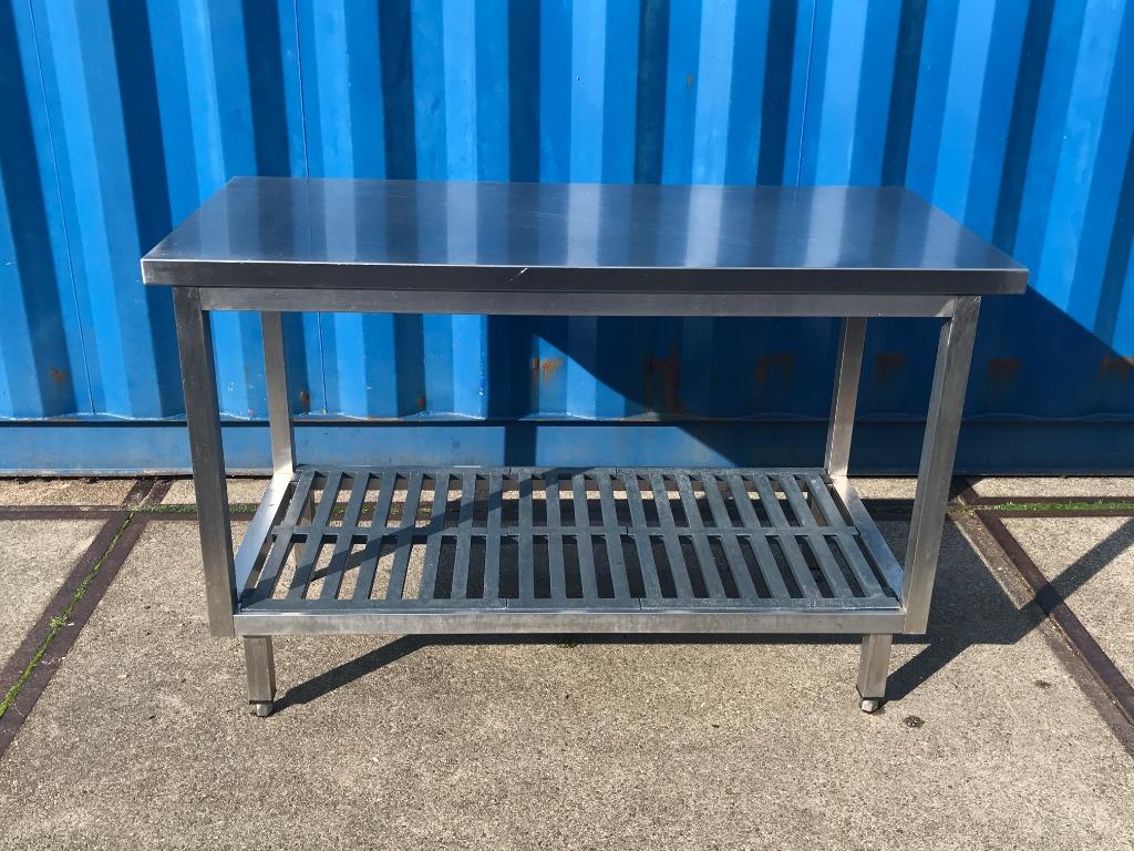 smalle rvs werktafel merk Hakvoort, Ophalen, Gebruikt