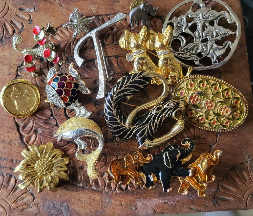 Vintage/Spelden/Broche/Emaille, Ophalen of Verzenden