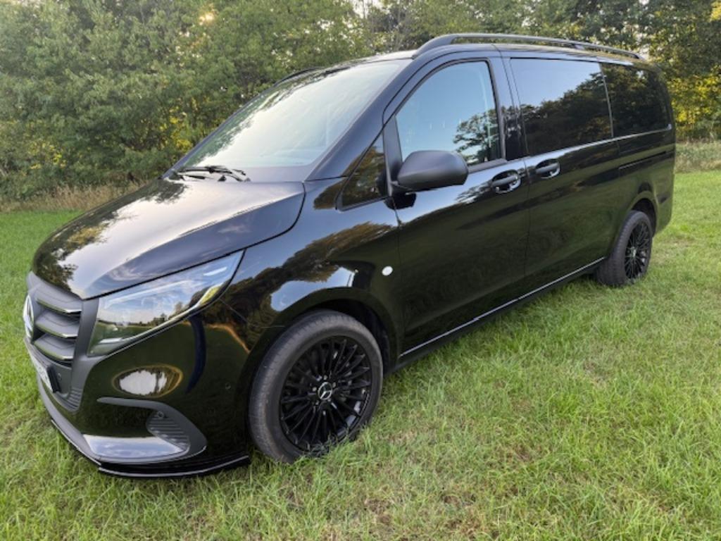 Mercedes Vito 119 Luxe dubbele cabine 12/2024 veel extra's, Auto's, Bestelauto's, Automaat, 2500 kg, Zwart, Bedrijf