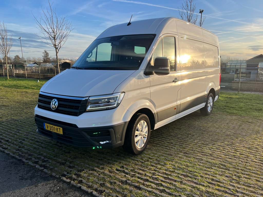 Volkswagen Crafter GB 2.0 TDI 177pk L3h2 2018 automaat, Auto's, Stof, Adaptieve lichten, 3000 kg, Wit