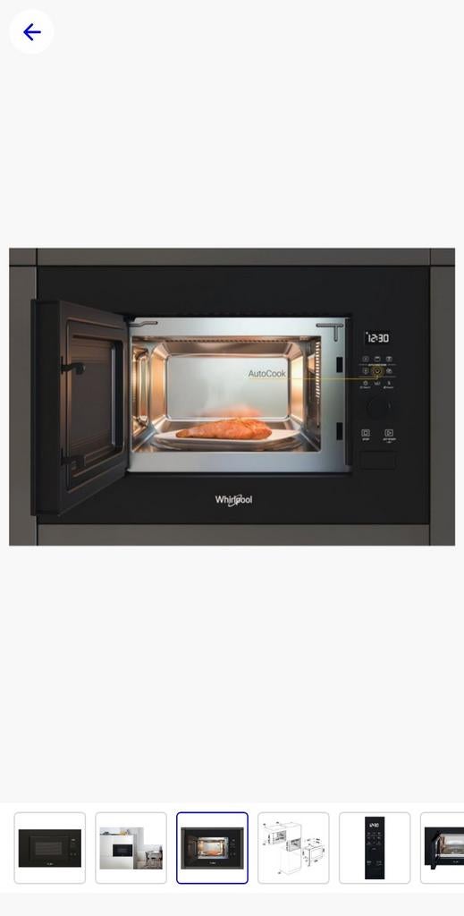 Nieuwe Whirlpool WMF200GNB inbouw magnetron | Garantie ✅️🔥, Ophalen, Jirnsum, Inbouw, Draaiplateau