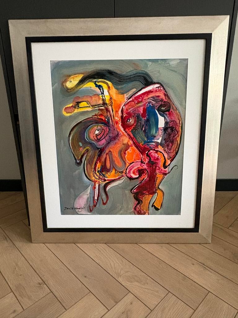 Jan te Wierik Schilderij - Abstract Portret, Antiek en Kunst, Kunst | Schilderijen | Abstract, Ophalen