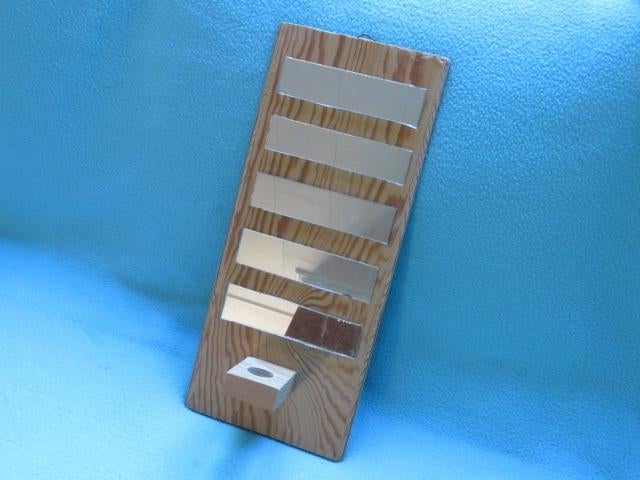 Handgemaakte spiegel waar je een kaars voor kunt zetten hout, Antiek en Kunst, Ophalen of Verzenden