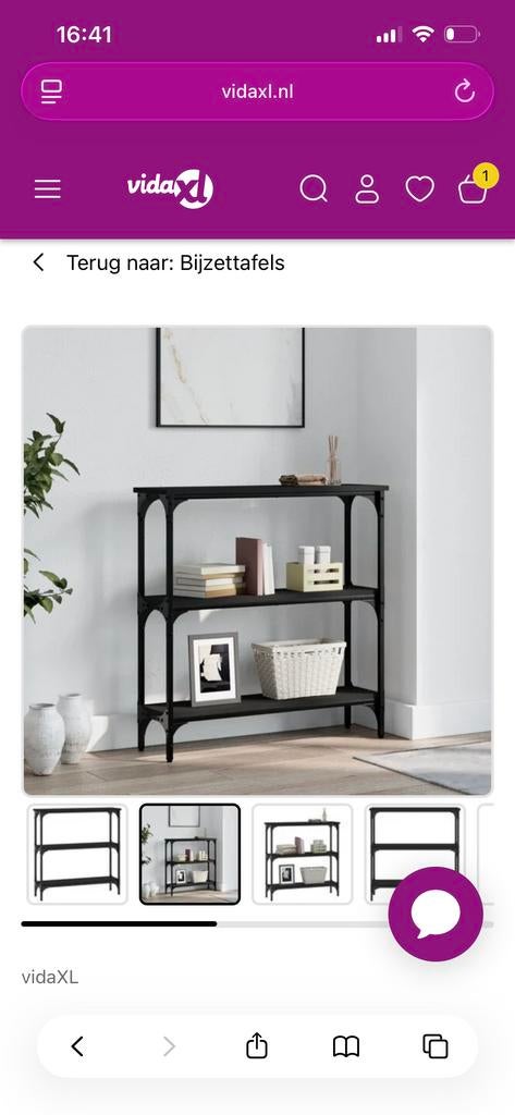 Stijlvol kastje met 3 planken, Huis en Inrichting, Kasten | Dressoirs, Met plank(en), Nieuw, Minder dan 25 cm, Metaal