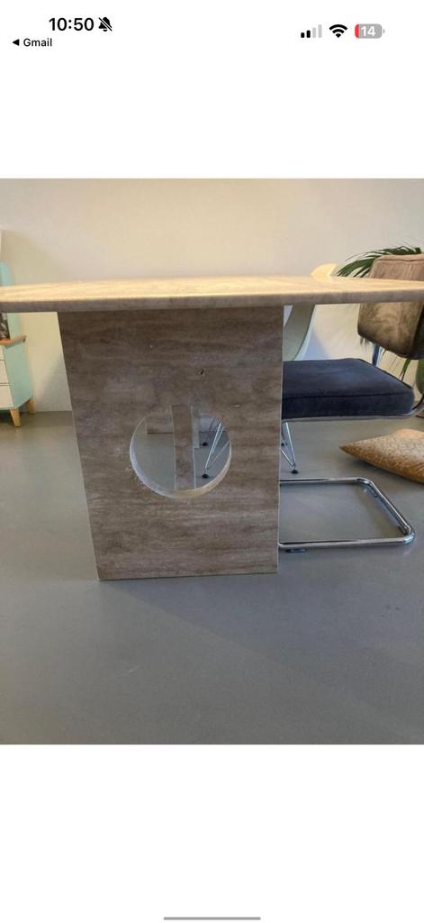 Travertin eettafel - nieuw & ongebruikt, Huis en Inrichting, Tafels | Salontafels, Ophalen, Nieuw, 50 tot 100 cm, Minder dan 50 cm