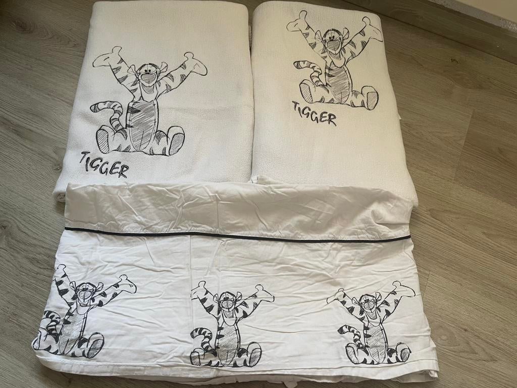 Tijgertje dekens en laken, Jongetje of Meisje, Wit, Ophalen of Verzenden, Deken of Dekbed