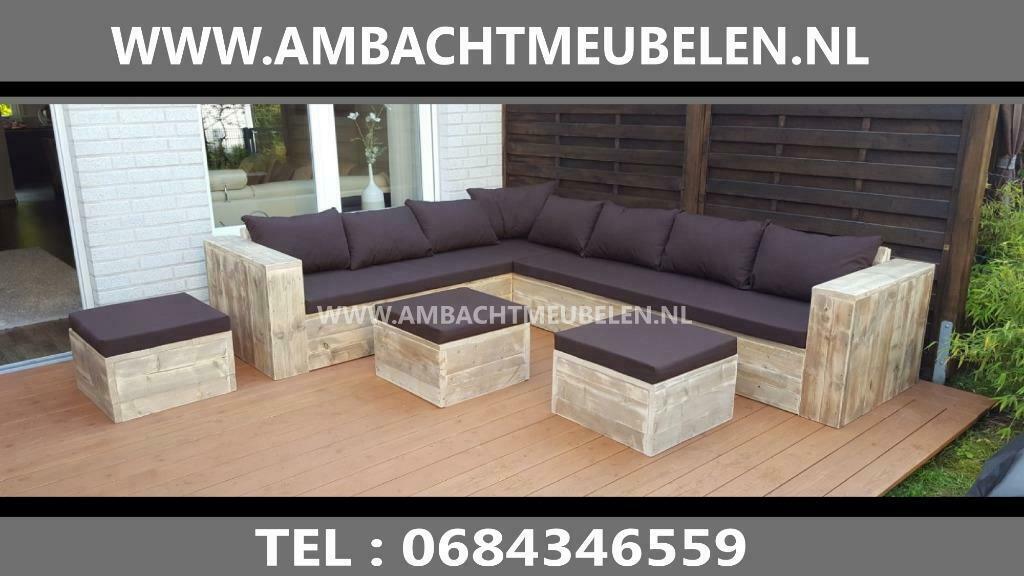 Steigerhout Hoekbank Loungebank Tuinbank TUINMEUBELEN Actie, Ophalen of Verzenden, Nieuw, Steigerhout