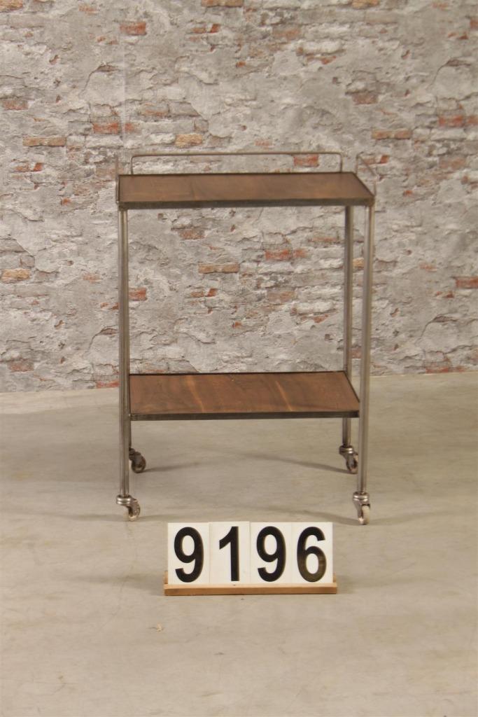 Industriële bijzettafel op wielen nr9196, Info@antiekgroothandel.com, Nieuw, 7602RG, Rechthoekig