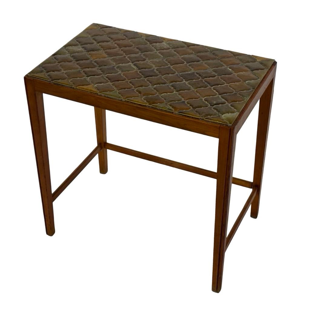 Vintage Tegeltjes Bijzettafel Jaren 60, Minder dan 55 cm, Gebruikt, Vintage, Rechthoekig