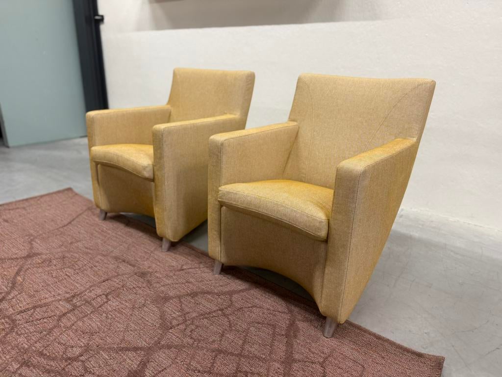 2 Nieuw Leolux Dolcinea Fauteuil Balance stof Design stoel, Leolux, Nieuw, 75 tot 100 cm, Ophalen of Verzenden