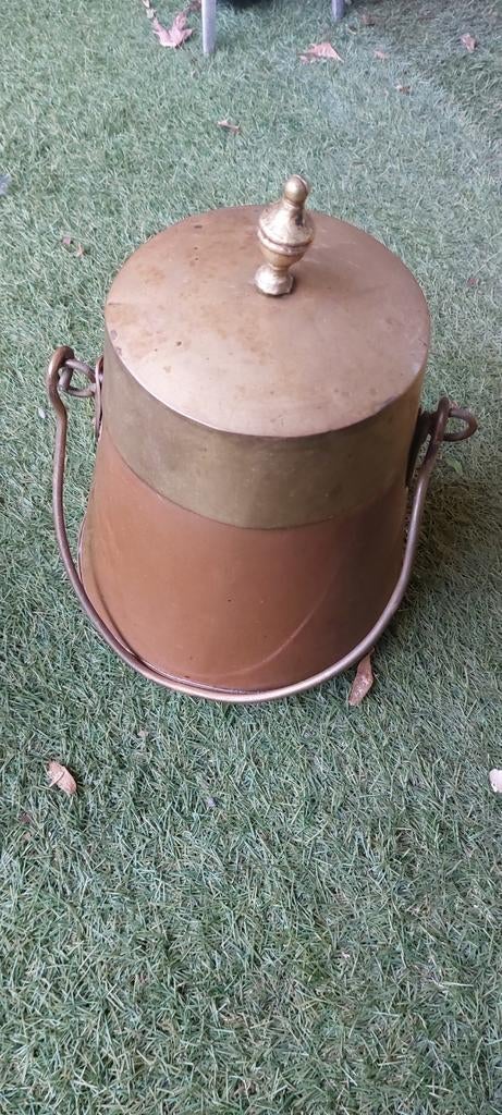 Vintage Koperen Emmer met Deksel, Ophalen of Verzenden, Koper