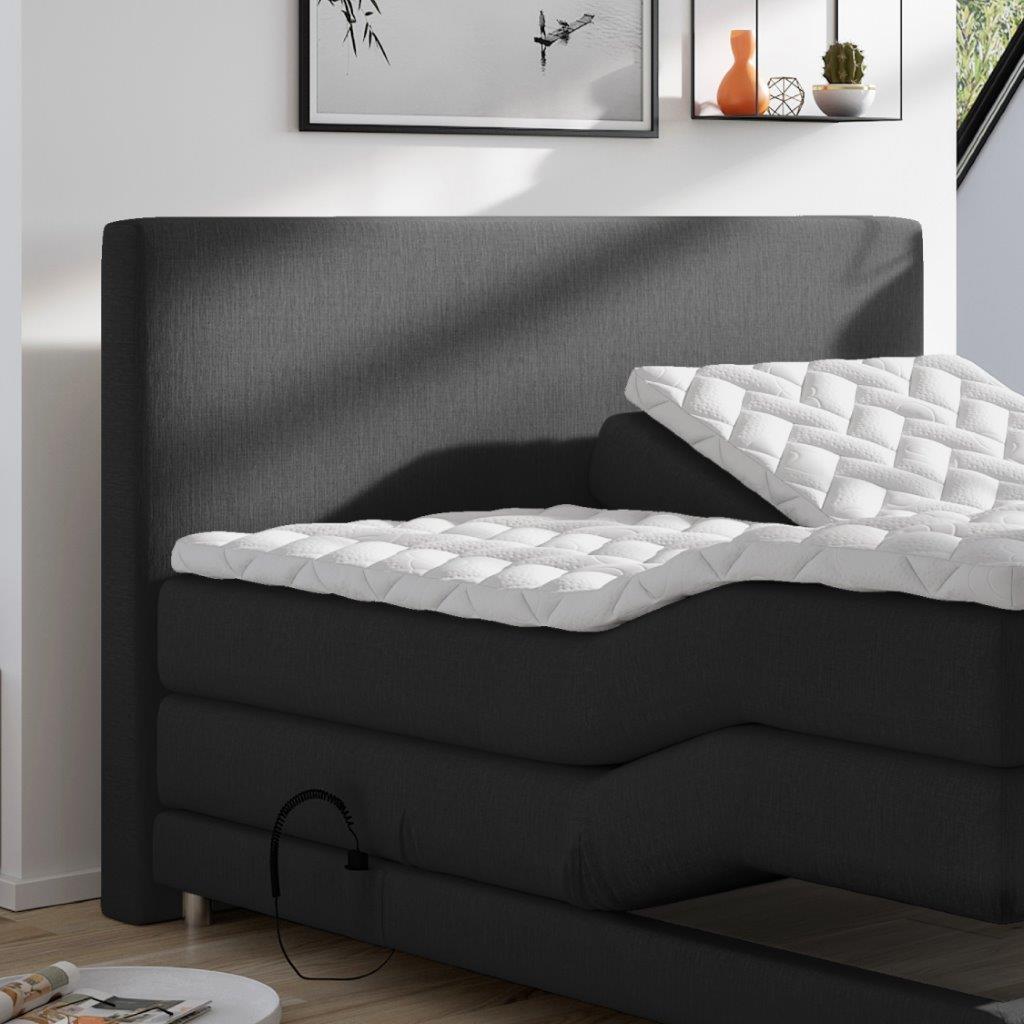 Boxspring Ampera Elektrisch Dreambedden, Zwart, Ophalen of Verzenden, 200 cm, 160 cm