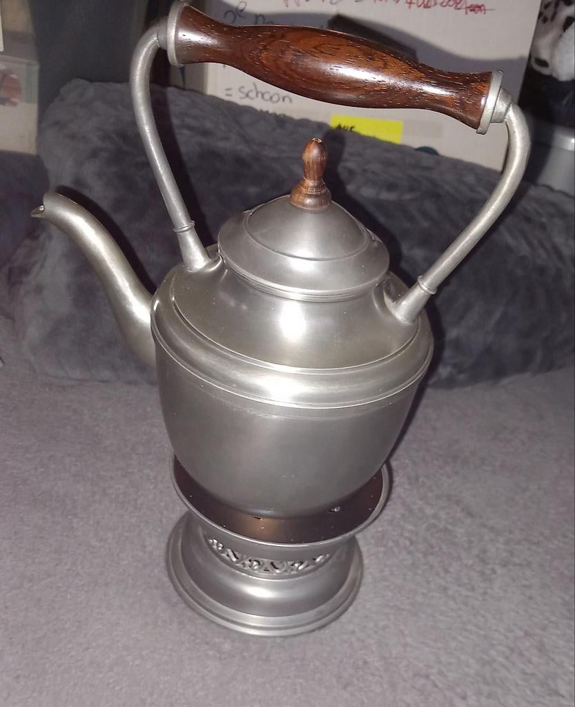 OPRUIMING Theepot Theelicht Tin Engel Bazuin Tinnen Thee, Antiek en Kunst, Antiek | Tin, Ophalen of Verzenden