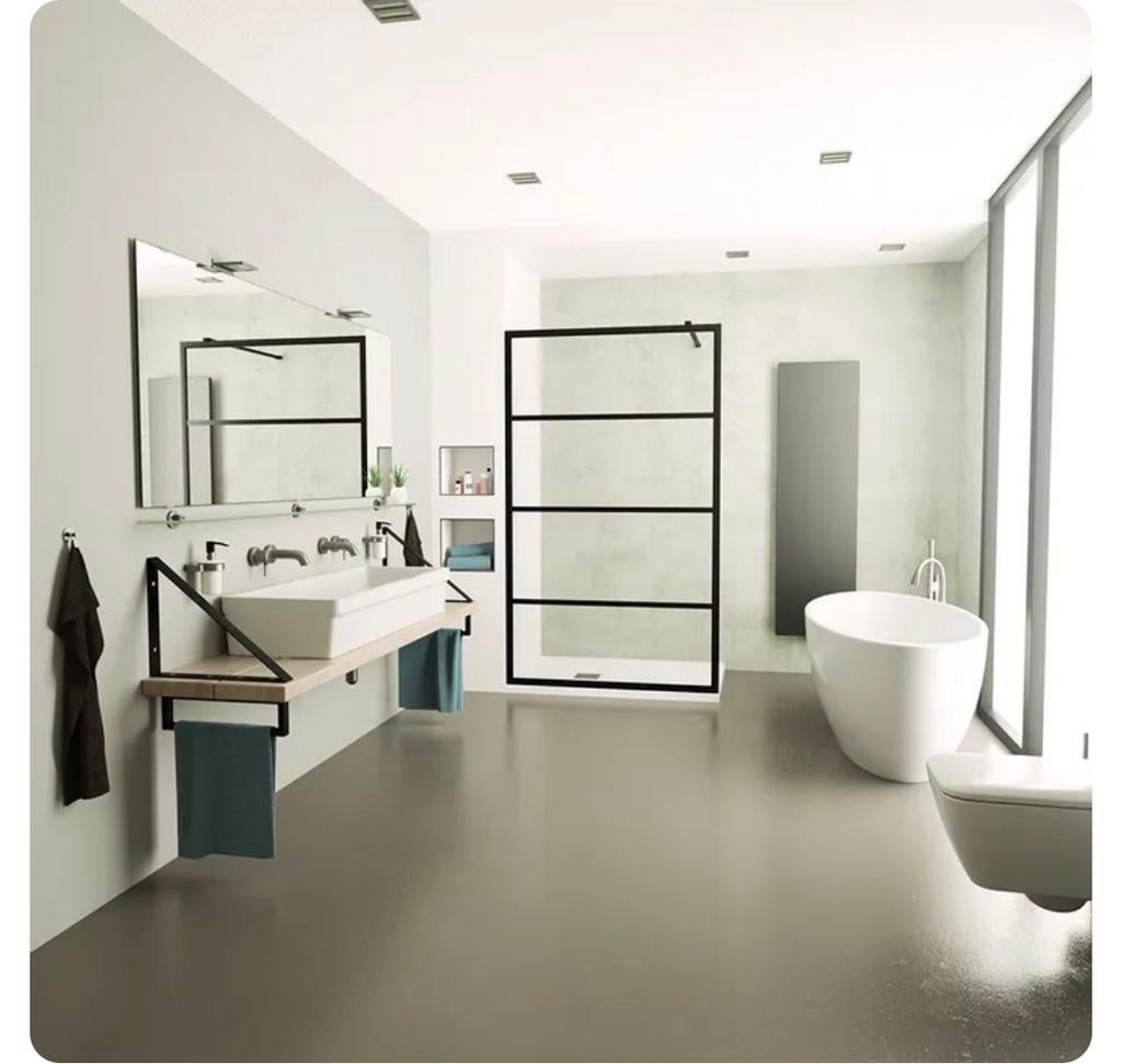 Saniclear Nero Inloopdouche 120x200cm - Zwart Profiel, Ophalen of Verzenden, Nieuw, Met douche