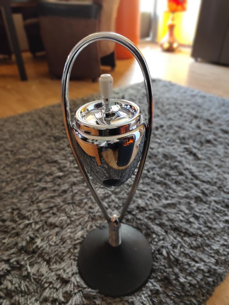 Retro Staande Asbak met Veer - Eyecatcher!, Huis en Inrichting, Ophalen of Verzenden, Gebruikt, Metaal, 25 tot 50 cm