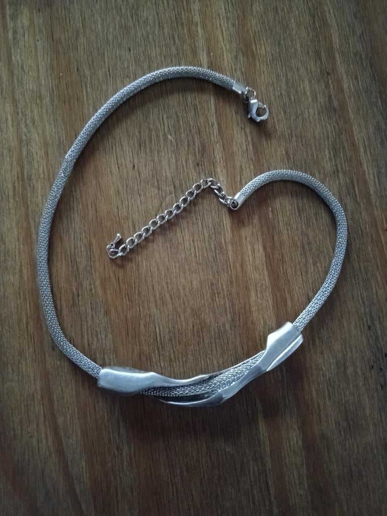 Halsketting, shoker, Ophalen of Verzenden, Zilver, Staal