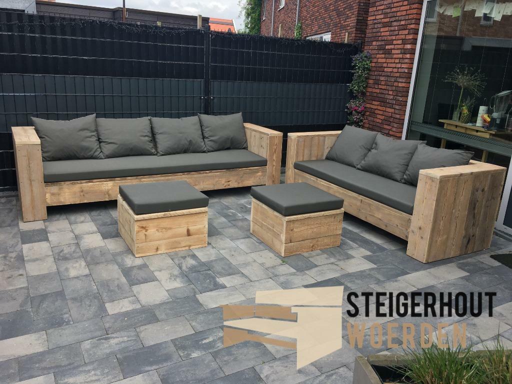 Steigerhouten loungeset tegen actie prijzen steigerhout bank, Tuin en Terras, Tuinsets en Loungesets, Verzenden, Bank, Steigerhout