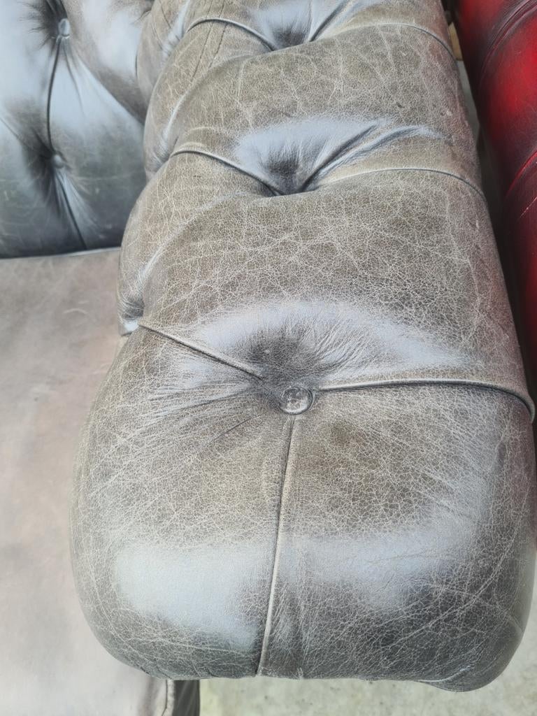 Chesterfield XL bank grijs antraciet + BEZORGING GRATIS, Huis en Inrichting, Banken | Bankstellen, Gebruikt, ., Chesterfield, Ophalen of Verzenden