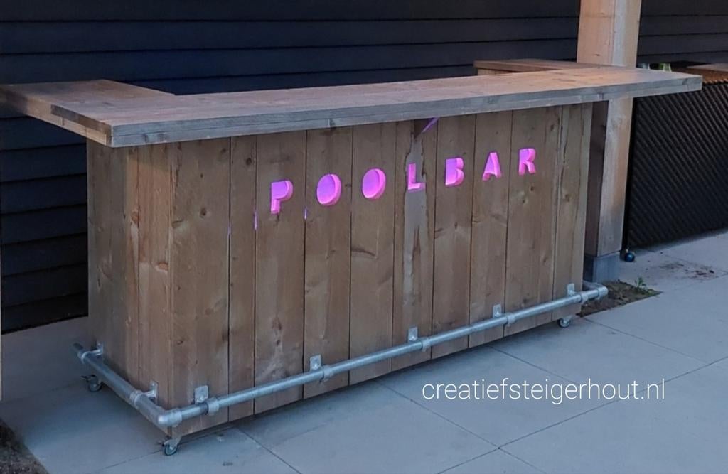 Steigerhouten POOLBAR overkapping bar steigerbuis tuin huis, Huis en Inrichting, Ophalen of Verzenden, Nieuw