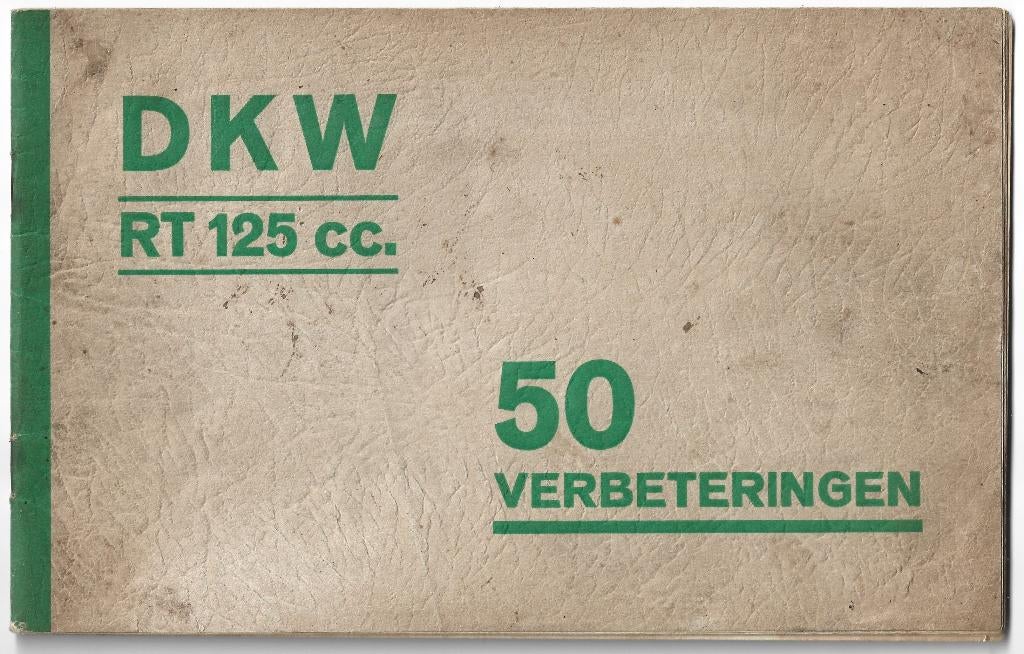 DKW RT125 50 verbeteringen 1940 brochure (dkw09), Motoren, Handleidingen en Instructieboekjes, Ophalen of Verzenden, Overige merken