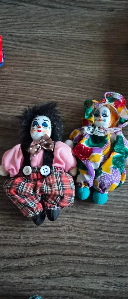 Vintage clown poppen - 9 stuks, Kinderen en Baby's, Speelgoed | Poppen, Zo goed als nieuw, Overige typen, Ophalen of Verzenden