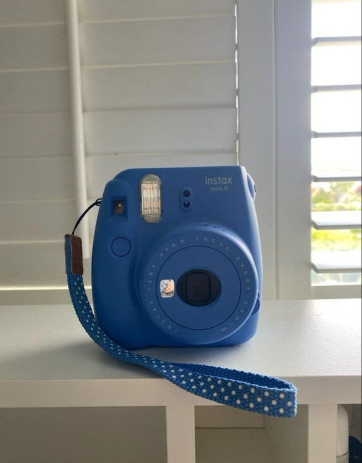 FujiFilm Instax Mini 9 - Blauw (Werkt nog goed!), Audio, Tv en Foto, Fotocamera's Analoog, Verzenden, Gebruikt, Polaroid, Fuji